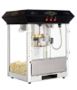 Black 8oz popcorn machine without cart - front view
