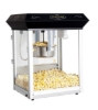 Black 8oz popcorn machine without cart - front view with popcorn