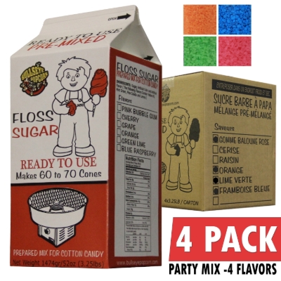 Image sur 72024 Box of 4 X 3.25 lbs Cotton Candy Floss Sugar