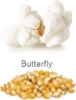 Butterfly popcorn popped and kernels