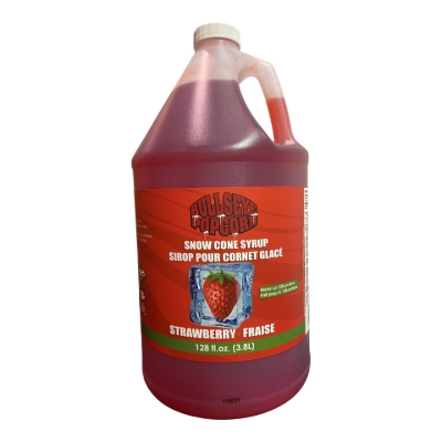 Image sur Bullseye popcorn - Sirop à cônes glacés saveur Fraises  3.8L