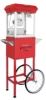 Red 4oz popcorn machine with cart - front view