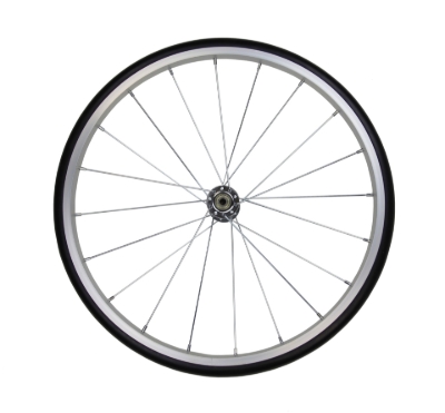 Silver aluminum wheel for Snack Station popcorn machine cart