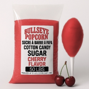 Image de Sucre à barbe à papa ROUGE– Saveur de cerise– 50 lbs
