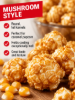 Bullseye mushroom style popcorn - caramel coated