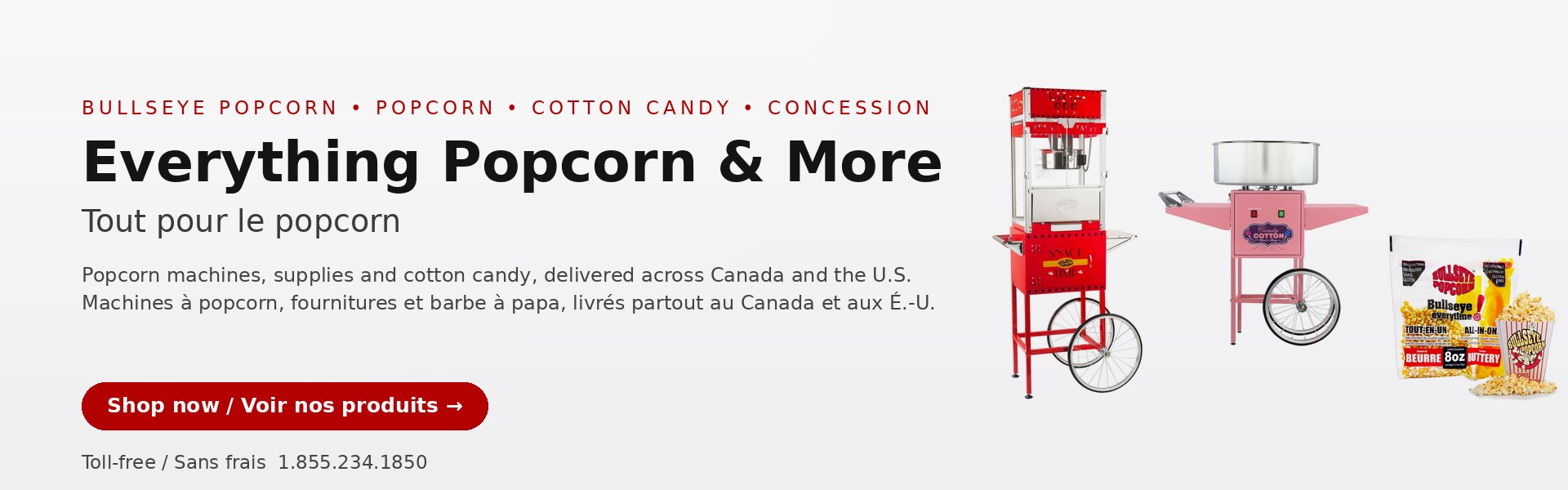 Bannière d'accueil Bullseye Popcorn